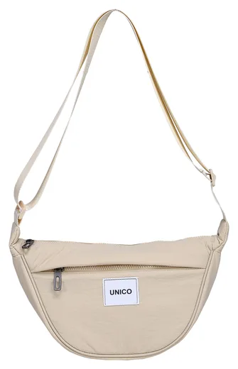 Crescent Crossbody Bag — Beige front