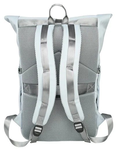 Roll-Top Backpack — Black / Ice Blue — Product view