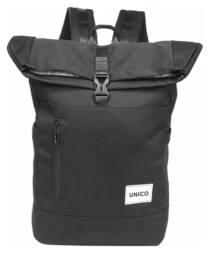 Roll-Top Backpack — Black / Ice Blue — Product view