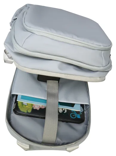 Multi-Compartment Laptop Backpack — Grey / Navy / Black — Product view