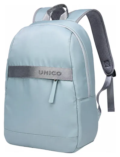 Everyday Laptop Backpack — Horizontal Webbing — Light blue angled view
